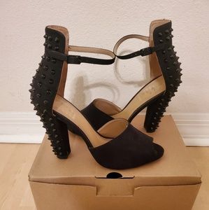 Zara studded peep toe black heels size 8